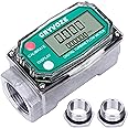 GRYVOZE 1 Inch Turbine Flow Meter LCD Digital Display Flowmeter with Detachable 3/4 Inch Adapters - Accurate Measurement for Water, Diesel, Gasoline, Kerosene, and Methanol