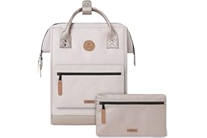 CABAÏA CABAIA - Sac à Dos Adventurer Alger - Medium 18L - Déperlant - Compartiment Ordinateur Portable 13" - 2 Poches - Certifié Vegan - Sac Voyage, Affaires, École pour Homme et Femme - Noir