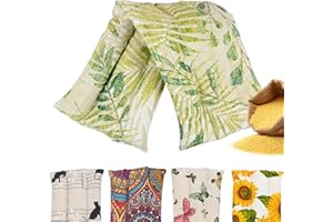 VAMAJOO Cuscino Termico Microonde - Cuscino Riscaldante Microonde - Scaldino Microonde - Cuscino Termico Cervicale - Sacchetto Semi da Scaldare Microonde - Non profumato - Artigiano 45x13cm(Cosme Verde)