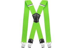 Decalen Bretelles Homme Larges Réglable Élastique Extra Fort 4 Clips en forme X