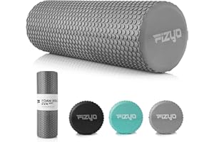 ‎FIZYO Fizyo Wałek do Masażu - Piankowy Roller EVA do Jogi, Pilatesu, Fitnessu, Rehabilitacji, Regeneracji Mięśni, Łagodzi Ból Pleców, Nóg, Powięzi, Samodzielnego Masażu Pleców Kręgosłupa (Szary, 45x15 cm)
