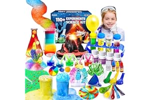 JOPSHEEN 110+ Kit Esperimenti per Bambini, Scienza e Gioco, Giochi Scientifici per Piccolo Chimico, Vulcano Giocattolo Laboratorio Scientifico, STEM Attività Giocattoli Regali per Ragazzi Ragazze