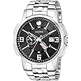 Matrix Black, Blue, White Dial, Day & Date Functioning, Stainless Steel Strap Analog Watch for Men & Women, Black, Free Size