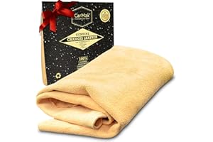 CARMAX PREMIUM CAR CARE Peau De Chamois Naturelle Qualité Premium Large Carmax – Fabriqué en Europe - Parfait pour Sécher Les Fenêtres, Miroirs, Intérieurs Et Extérieurs, Super Douce Et Hautement Absorbante