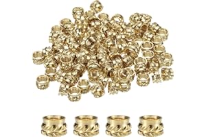 QUARKZMAN 100 Stück M6 Gewindeeinsätze Messing Heat Set Insert M6x5mm, OD 8mm gerändelte Einpressmuttern, 3D-Druck Messingmuttern weibliche Gewindeeinsätze Muttern