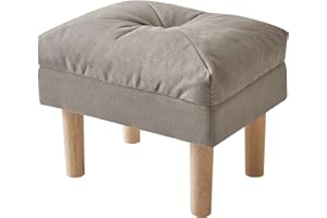 YMYNY Taburete Otomana, Taburete para Sofá para Cambiar Zapatos con 4 Patas de Madera, Taburete Bajo, Tapizado Taburete Reposapiés, 40 × 29 × 32CM, Gris HBD023G