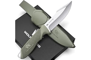 Wolfgangs W1 Outdoor Messer feststehende Klinge - Inkl. Scheide - Ideales Jagdmesser aus einem Stück 440C Stahl gefertigt - Premium Survival Messer - Perfektes Bushcraft Messer