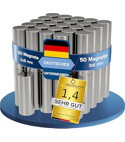 N42 Aimant Néodyme Pour Les Arts, L'Artisanat, La Fabrication De Modèles - 3mm Dia X 13mm D'Épaisseur - 0,42kg De Traction - Pack De 10