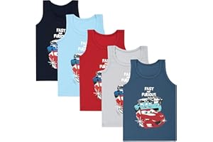 LOREZA ® 5 Canottiere da Bambino Ragazzi in Cotone - 2-15 Anni