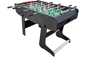 VIAVITO FT100X 4ft Folding Football Table Kids Adults Family Home Indoor Soccer Portable Foosball Arcade Interactive Classic Game Table, Accessories Included, Balls, Easy Grip Rods