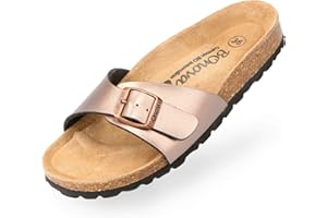 BOnova Tenerife Women's Mules in 10 Colours, Fashionable Strap with Cork Footbed, Comfortable Sandals to Feel Good, Made in the EU