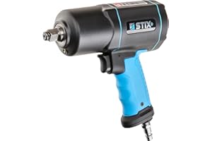 STIX Llave de impacto de aire comprimido STT-19 1/2" – Momento máximo de liberación 1900 Nm – Atornillador de aire comprimido con doble martillo de alto rendimiento y brazo de vibración