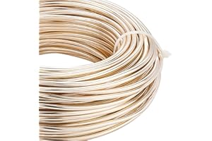 BENECREAT 3mm 25m Filo di Alluminio Pieghevole in Metallo per Scolpire per Alberi Bonsai, Fiori, Artigianato Artistico, Giallo Champagne