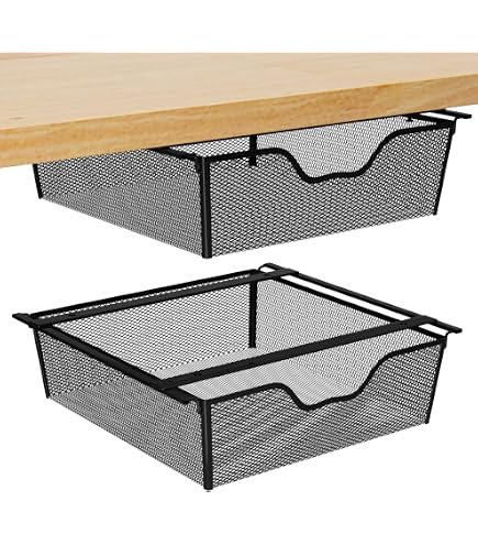 Set De 2 Paniers Suspendus Wenko - Métal Chromé 44x15x27cm - Rangement Cuisine Ou Placard