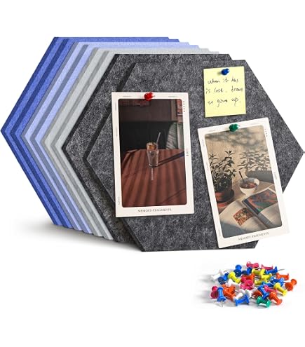 10 Stück Selbstklebende Filz-Pinnwand – Sechseckige Filztafeln Zum Anbringen An Der Wand | Rot, 20x17.5 Cm, Für Notizen & Deko