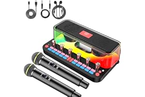 ALPOWL Tutto In Uno Mixer Dj, Mixer Audio Dispone di Karaoke Integrato, Altoparlante Bluetooth. Controllo Delle Singole Manopole, 10 Effetti di Luce RGB, Bel Canto In Un Clic, Manopola del Volume