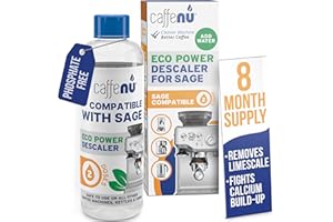 CAFFENU Sage Compatible Descaling Solution. 200ml Descaler Compatible with All Sage and Breville Coffee Machines. Removes Limescale and Provides Hotter Coffee. 2 Uses.