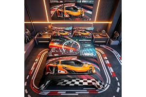 Loussiesd Racerbil sängkläder set pojkar extrem sport påslakanset för barn pojkar coolt biltäcke skydd bil sport 1 påslakan m