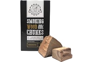 HARDCORE BARBECUE EST 2015 BBQ CHUNK MESQUITE Leña para ahumar Hardcore Barbacoa - Piezas de madera para ahumar - Aproximadamente 1,5 kg