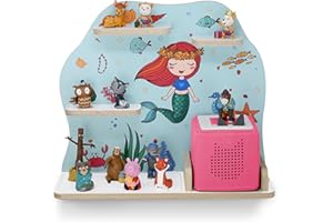 stadtecken étagère en Bois I Convient pour la Toniebox et Environ 30 Tonies I Rangement Parfait dans la Chambre des Enfants I À Poser ou à Suspendre I Sirène, Moyen