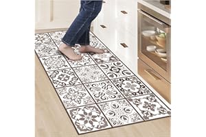 NIVELLPUBLICITARI Alfombras Vinilicas para el Hogar 120 x 60 Marrón - Alfombra Vinilica Cocina Resistente y Antitropiezos - Alfombra Cocina Lavable Antideslizante para Interior/Exterior - Alfombras de Vinilo Esponjosas