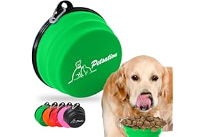 Petsation Gamelle Pliable pour Chien - 1000 ml - Silicone de Qualité Alimentaire - Pliable et Réglable - Idéale pour les Voyages et les Déplacements - Chien - Vert