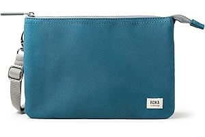 ROKA LONDON ROKA Carnaby XL Slim Crossbody Bags for Women & Men - 3 Compartments, Chunky Zip, Removable & Adjustable Strap for Phone, Wallet, Keys