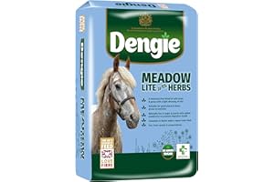 Dengie Meadow Lite with Herbs 15kg Horse Feed - Low Calorie (5MJ/kg) & Sugar Chaff for Leisure Horses, Good Doers & Ponies Prone to Laminitis - Hay & Forage Replacer
