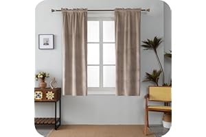GIRASOLE HOME Coppia Tende Adelaide Morbide Oscuranti Termiche in Velluto 2 Pannelli da 55x150cm con Tasca, Tortora