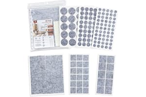 Feltrini Per Sedie, HOMMAND 191 Pezzi Premium Kit Feltrini per Mobili Pesanti, Feltrini Adesivi Proteggi Mobili Piedini e Pavimenti, Rotondi/Quadrati/Rettangolari, Incluse Gommini, Grigio