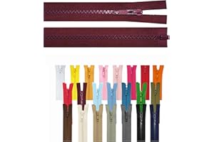 IHS RANGE Reißverschluss teilbar Jackenreißverschluss Kunststoff Krampe Zähne grob 5mm Jacken Mantel Taschen Bordeaux 40cm