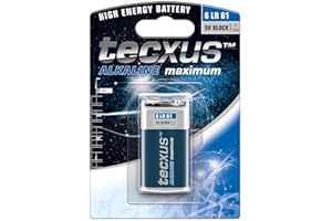 Tecxus 23639 6LR61/6LP3146/9V Block - alkaline manganese battery 9 V, blue / silver