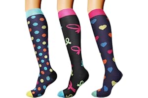 DRESHOW Calze a Compressione Graduata per Uomo E Donna Calze Elastiche Sportive per Atletica, Corsa, Viaggi Volo, Ciclismo