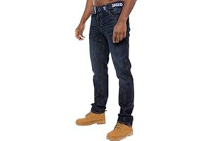 ZE ENZO New ENZO Designer Mens Straight Leg Jeans Regular Fit Denim Free Belt King Sizes