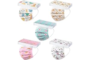 Qersh 50 Stück Kinder für Masken 𝐌𝐞𝐝𝐢𝐳𝐢𝐧𝐢𝐬𝐜𝐡𝐞𝐫 𝗢𝗣 für Mundschutz Einweg 3-lagig Cartoon Motiv Bunt Tücher Multifunktionstuch Bandana Atmungsaktiv Mund-Tuch Halstuch Schals (03, Farbig)