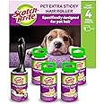 Scotch-Brite Pet Extra Sticky Lint Roller 48 Sheets + 4 Lint refill, 1 pet roller + 4 refills/pack | Ideal for cleaning animal hair | Lint remover from Clothes | Portable and Reusable | Value pack
