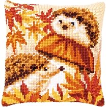 VERVACO Kit Cuscino Punto Croce Motivi Invernali: Set Per Ricamo Principianti 40x40 Cm, Gobelin DIY - copertina