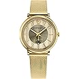 Versace Men's Analogue Quartz Watch V-Circle IP Gold Stainless Steel Mesh Bracelet VBQ070017