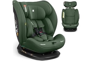 KIKKA BOO KikkaBoo Silla Coche Bebé sin ISOFIX i-EXPLORE 2, Grupo 0 1 2 3, i-Size 40-150 cm, Reclinable, 0-12 Años, Reposacabezas 14 Posiciones, Cojín y Arnés 5 Puntos, Army Green