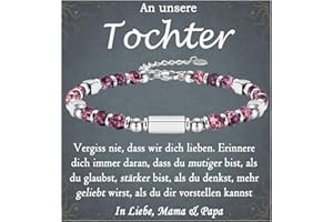 FAOMZQ Tochter Armband, Geschenk für Tochter von Mama Papa, Tochter Geschenke zum Geburtstag Abschluss Einschulung Weihnachten