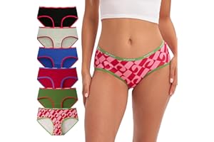 INNERSY Bielizna damska, wygodne majtki bawełniane, wielopak, oddychające majtki, 6 sztuk