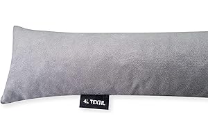 ‎4L TEXTIL 4L Textil Zugluftstopper Durchzugstopper Windstopper für Türen und Fenster Luftzugstopper für Tür Türschlange Türrolle Samt-Imitat Kordsamt Hersteller 70 cm 80 cm 90 cm 100 cm 150 cm (Grau, 150 cm)