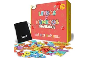 Smart Panda Juego de Abecedario Magnético-104 Letras, Números y Símbolos para Niños-Imanes Gruesos de Espuma para la Nevera- Educativo - Español