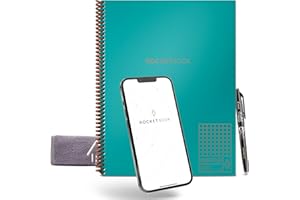 Rocketbook Matrix Graph Notebook - Eco-Friendly Reusable Notebook with 1 Pilot Frixion Pen & 1 Microfiber Cloth Included - Light Blue, Letter Size