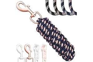 Esposita Führstrick Anbindestrick Soft Champion Edition mit Panikhaken oder Snaphaken, Karabinerhaken weich und stabil (Navy/Rosegold, Snaphaken)