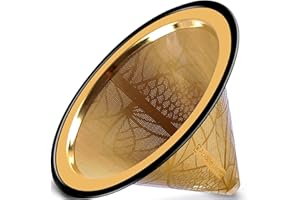 APACE LIVING Filtre Café Réutilisable - Porte Filtre à Café Permanent en Acier Inoxydable avec une Base Métallique Large - Compatible avec le Bodum Chemex & Autres Cafetières