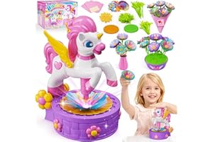 KIDLUNA Arts & Craft Kits for Kids,Unicorn Fabric Flower Bouquets Toys for 3-12 Year Old Girls Colorful Petals & Stems, Cute Flowerpot, Base & Vase, Educational Toys Creative Gifts for 4 5 6 7 8 9 10 Girls