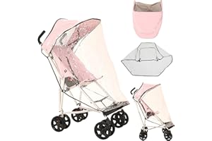MobiQuip XL Pushchair All Weather Accessories Pack, Sun Hood with Vision Panel and Protective Rain Cover, Easy Clip On Fit, to Cordinate with MobiQuip Pink XL Stroller (Sold Separately)