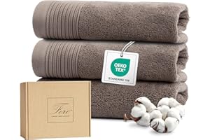 Ferò Set Asciugamani Ospite Lusso 3 Pezzi, Cotone Premium 100% 550 g/m², OEKO-TEX, Asciugamani Piccoli Ultra Morbidi e Assorbenti, Design Italiano, Asciugamani Bidet 30x50 cm, Tortora