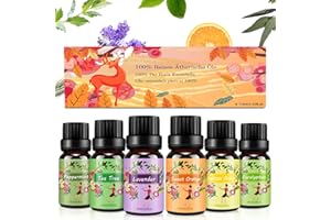 ISURI Oli Essenziali per Diffusori - 6×10ML Puri 100% Essenze per Diffusori Aromaterapia di Lavanda, Tea Tree, Eucalipto, Menta, Limone e Arancia Dolce - per SPA e Massaggio